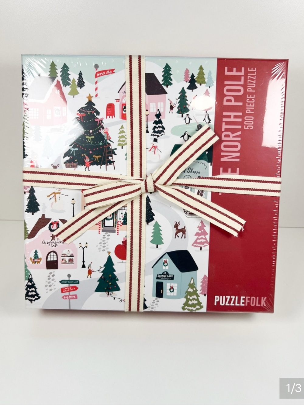 NWT Puzzlefolk North Pole Christmas Puzzle 500 Piece Holiday Winter Village Gift